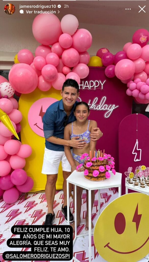 James Rodriguez y Daniela Ospina le celebraron el cumpleaños a Salome Rodriguez