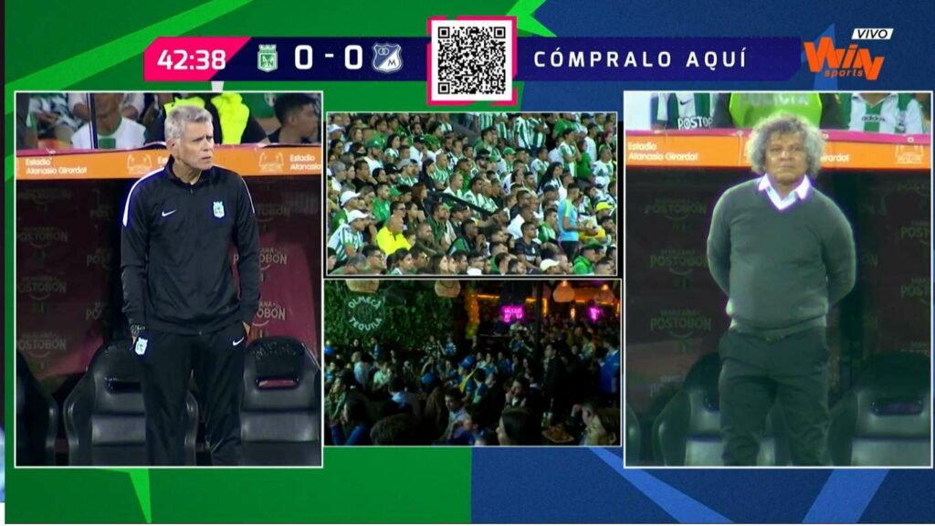 Imagen de transmision de Nacional vs Millonarios en Win Sports en final / Captura de pantalla Win Sports