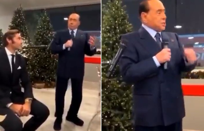 Silvio Berlusconi en la cena de Navidad del AC Monza.