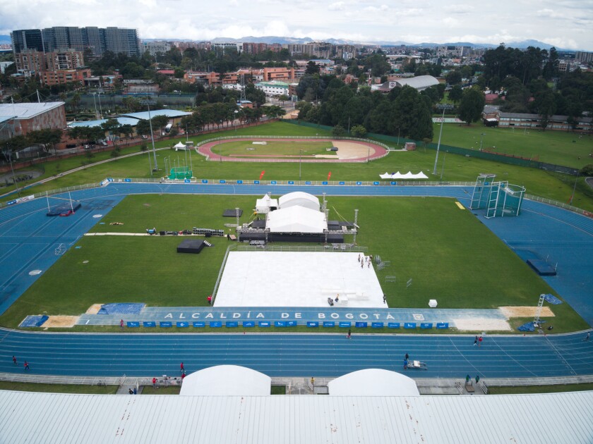 Pista atletica de la Unidad Deportiva El Salitre. Cortesia: Federacion Colombiana de Para-atletismo.