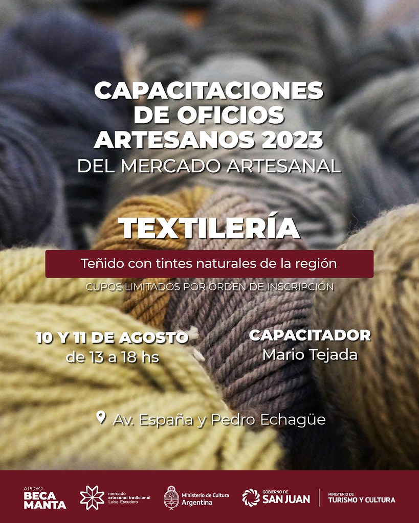 2023-07-17 TURISMO Y CULTURA: Capacitaciones de Oficios Artesanos 2023