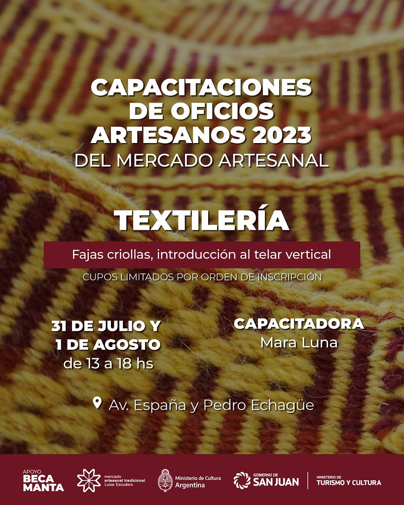 2023-07-17 TURISMO Y CULTURA: Capacitaciones de Oficios Artesanos 2023