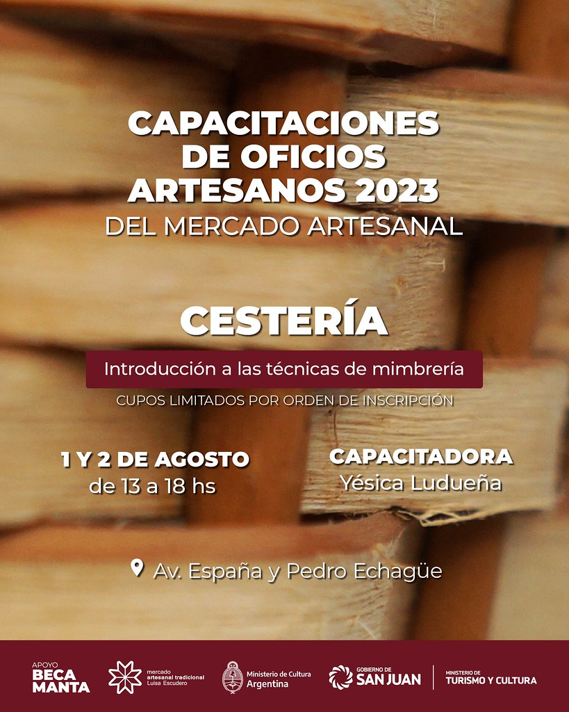 2023-07-17 TURISMO Y CULTURA: Capacitaciones de Oficios Artesanos 2023