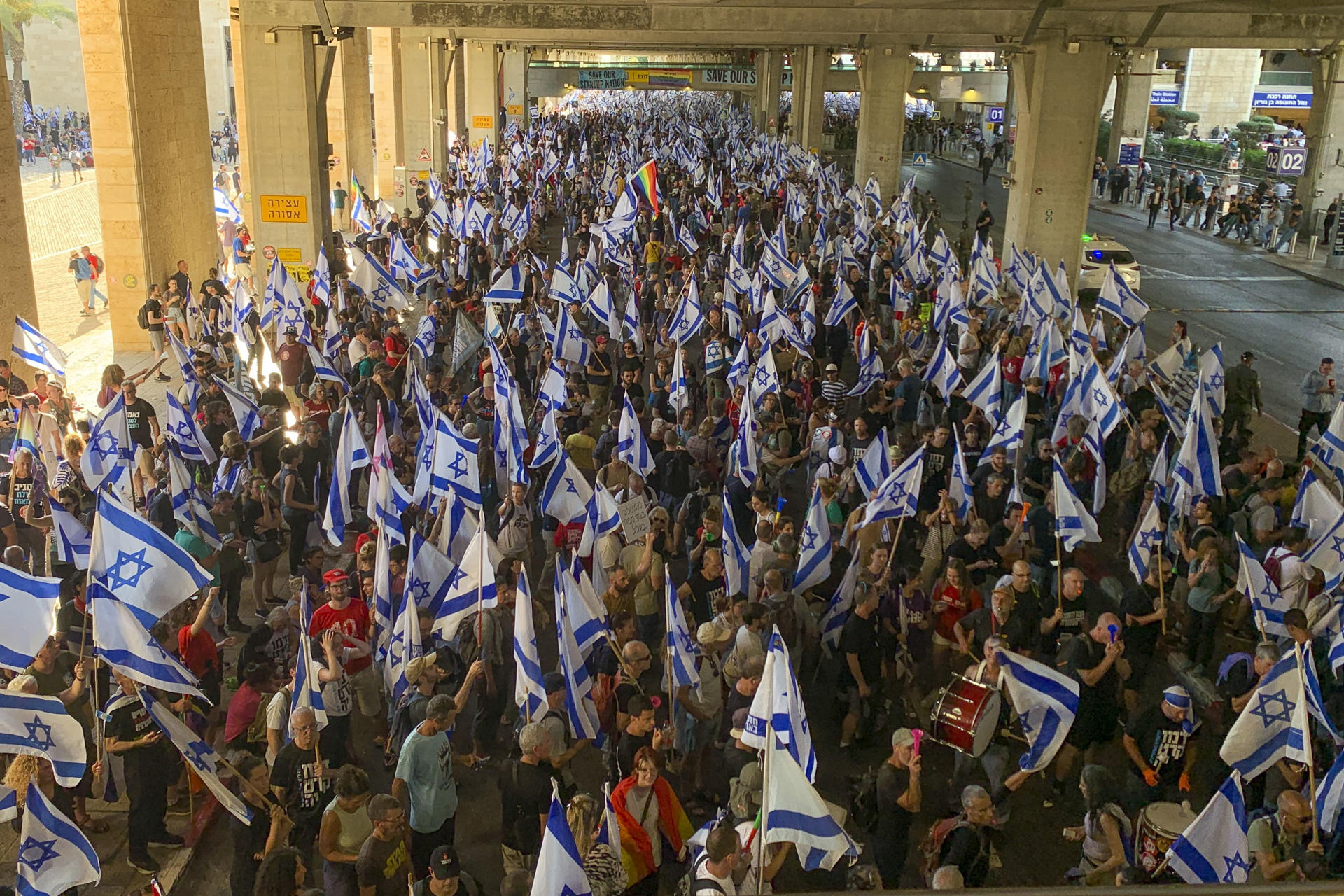 Multitudinarias protestas en Israel contra la reforma judicial del Gobierno israeli.