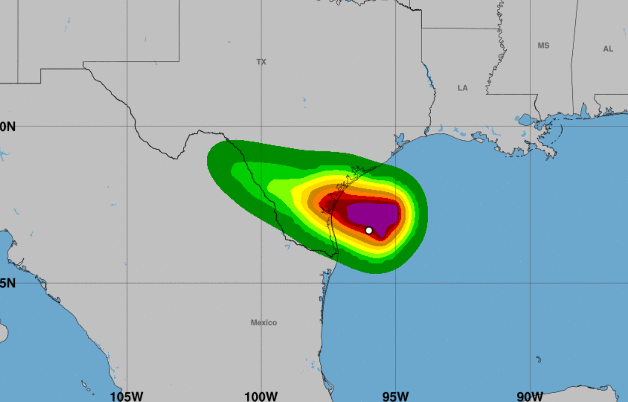 Situacion de la tormenta Harold en el sur de Texas y el norte de Mexico.