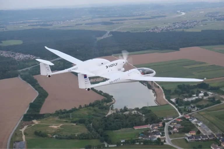 Avion electrico propulsado por hidrogeno liquido tiene exito en sus pruebas de vuelo - este medio
