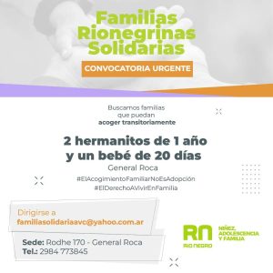Convocan a familias solidarias para acoger a un bebe de 20 dias y su hermanito de un año