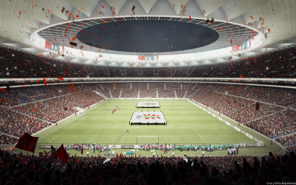 El estadio de Casablanca por dentro segun el render del proyecto.