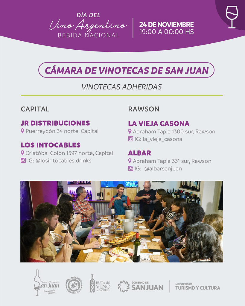 2023-11-21 TURISMO Y CULTURA: San Juan celebrara la semana del Vino Argentino con imperdibles actividades
