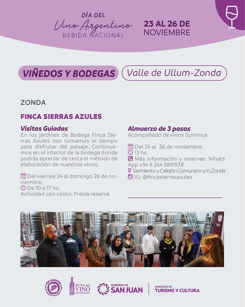 2023-11-21 TURISMO Y CULTURA: San Juan celebrara la semana del Vino Argentino con imperdibles actividades