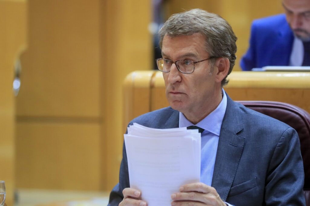 Alberto Nuñez Feijoo en el pleno del Senado esta tarde.