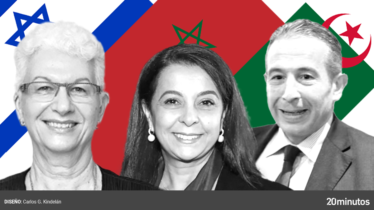 La embajadora de Israel, Rodica Radian-Gordon, la de Marruecos, Karima Benyaich y el de Argelia, Said Moussi.