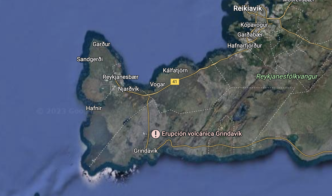 Zona erupcion Islandia