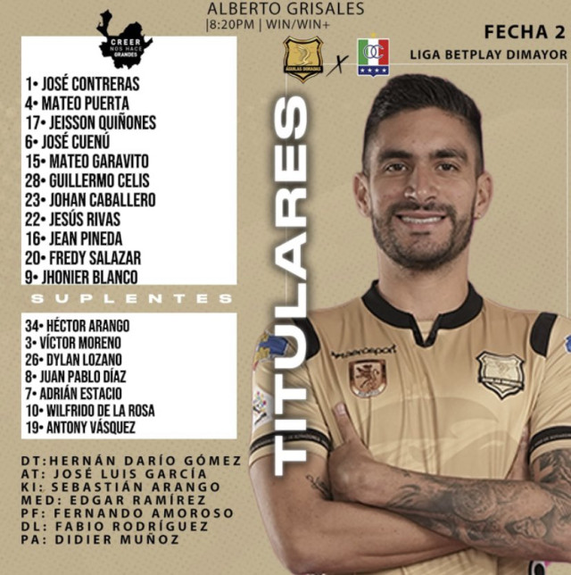 Derrota del Once Caldas 1-0 ante Águilas Doradas en Rionegro