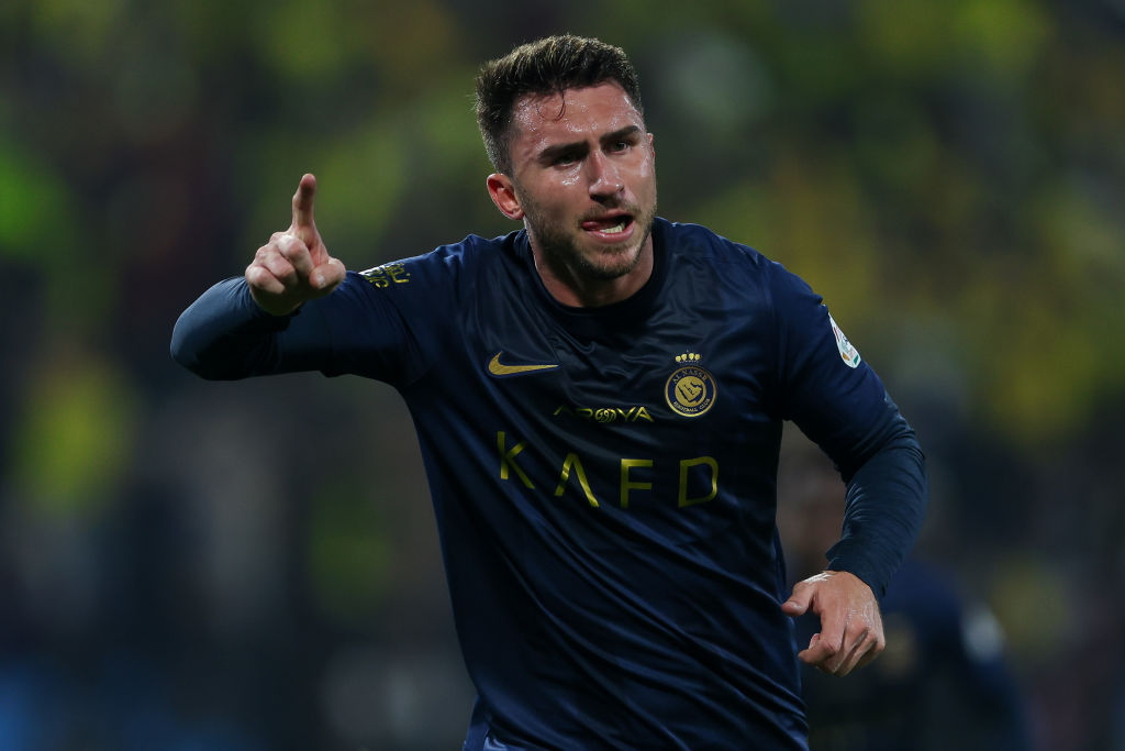 Aymeric Laporte celebrando un gol con el Al Nassr.