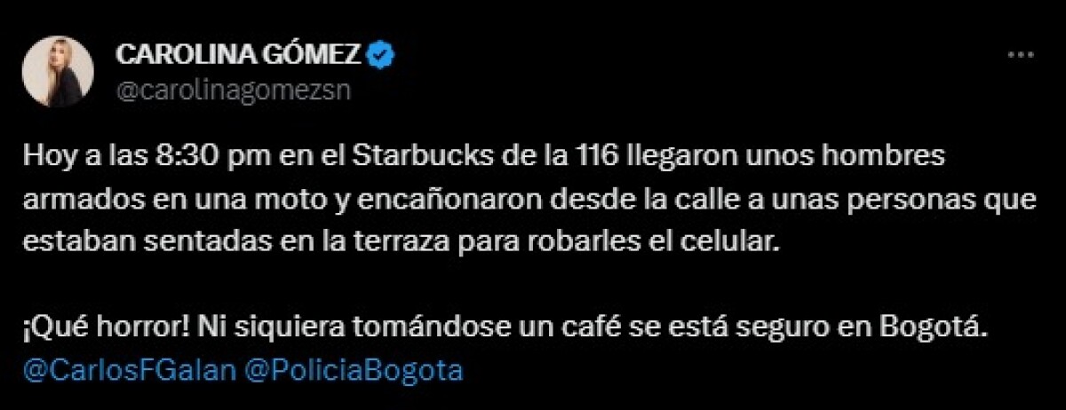 Starbucks en Bogota fue robado y presentadora de Red+ Noticias vio como fue todo