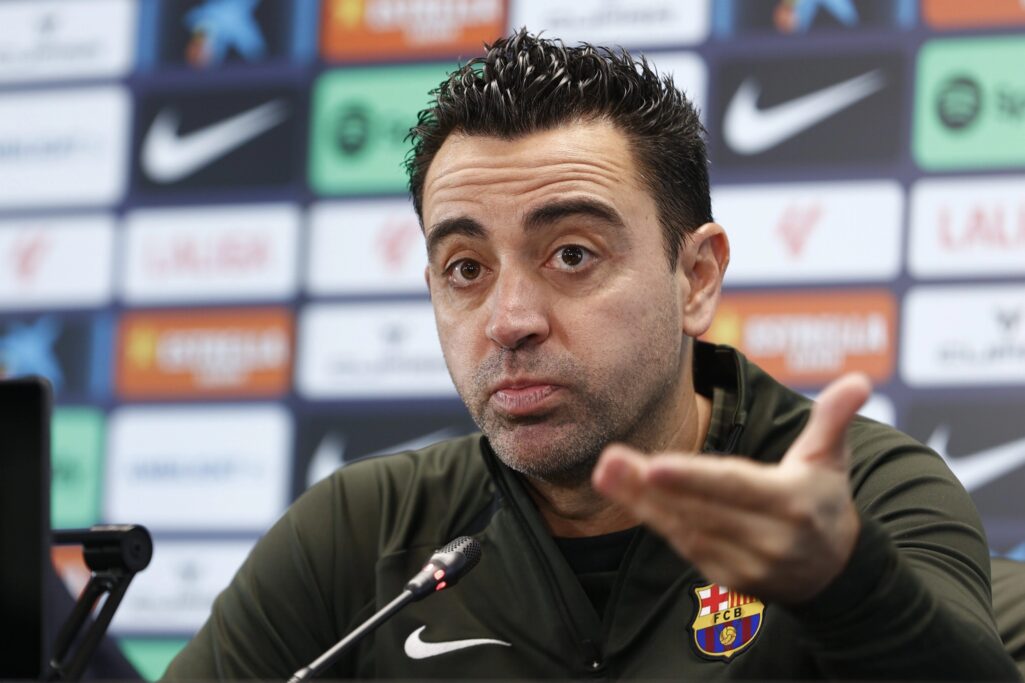 Xavi Hernandez en la rueda de prensa previa al partido ante el Betis.