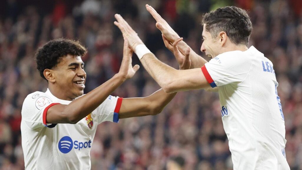 Los autores de los goles en la eliminatoria copera ante el Athletic en San Mames.