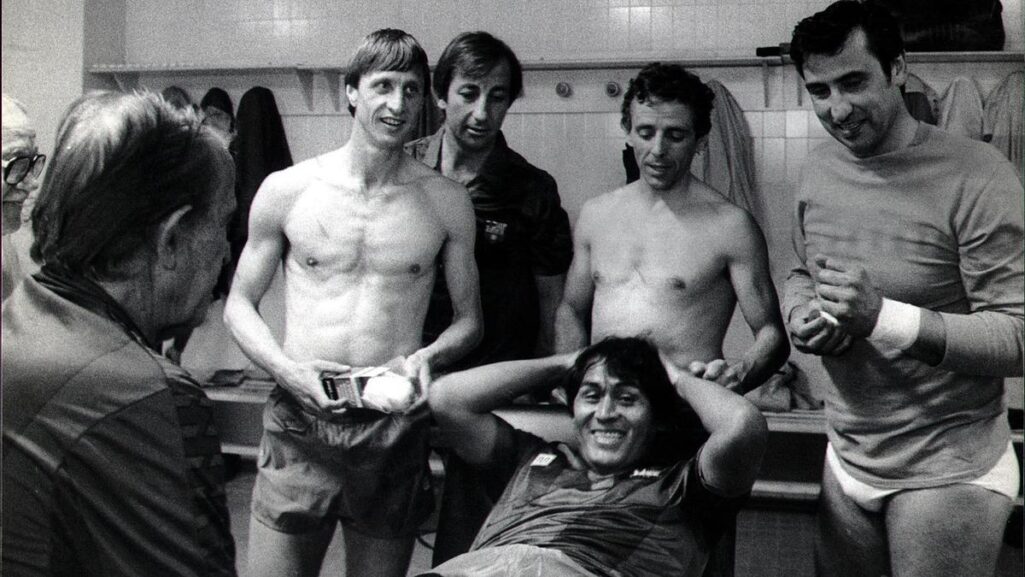 Cruyff, Costas, De la Cruz y Sadurni, con Hugo