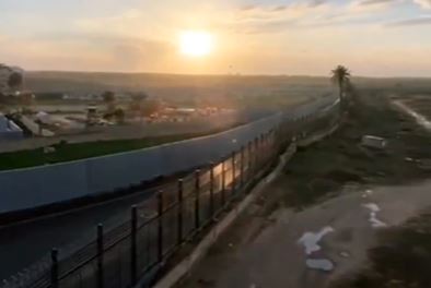 Vista del muro egipcio en la frontera con la Franja de Gaza.