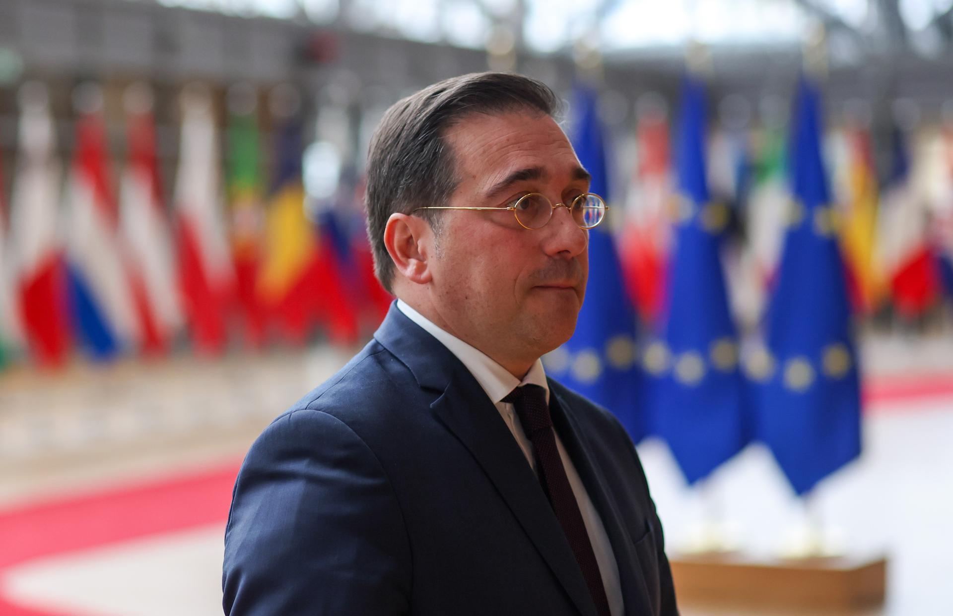 El ministro de Asuntos Exteriores, Union Europea y Cooperacion, Jose Manuel Albares, en Bruselas.
